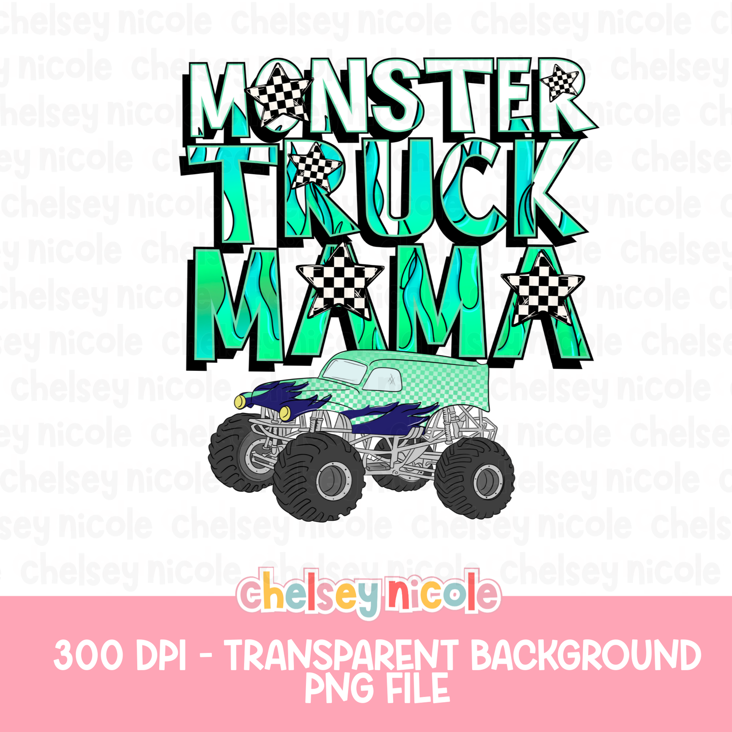 Monster Truck Mama PNG | Monster Truck Mama Design | Cute Monster Truck PNG | Design for sublimation and DTF