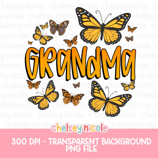 Butterfly Grandma PNG