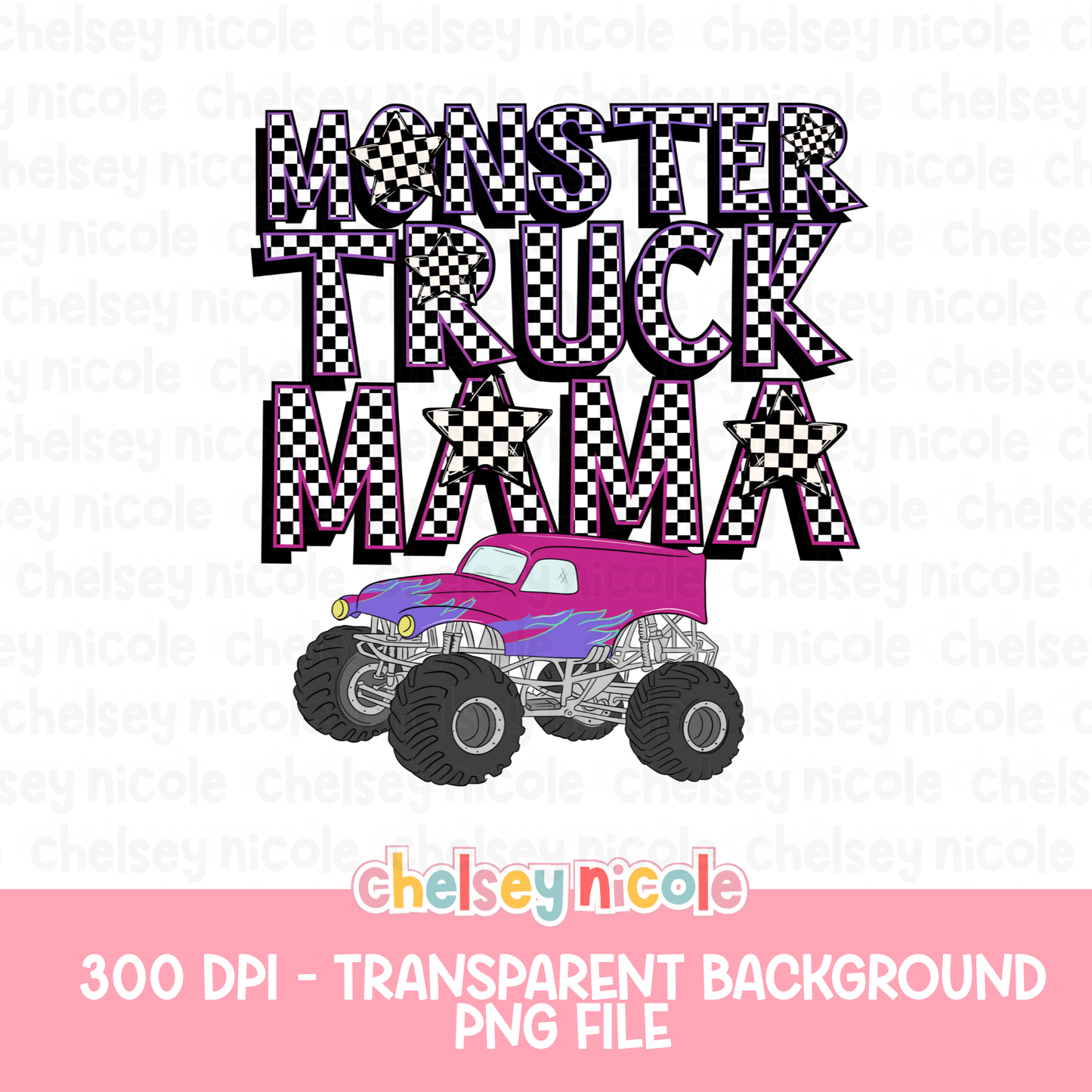 Monster Truck Mama PNG | Monster Truck Mama Design | Cute Monster Truck PNG | Design for sublimation and DTF