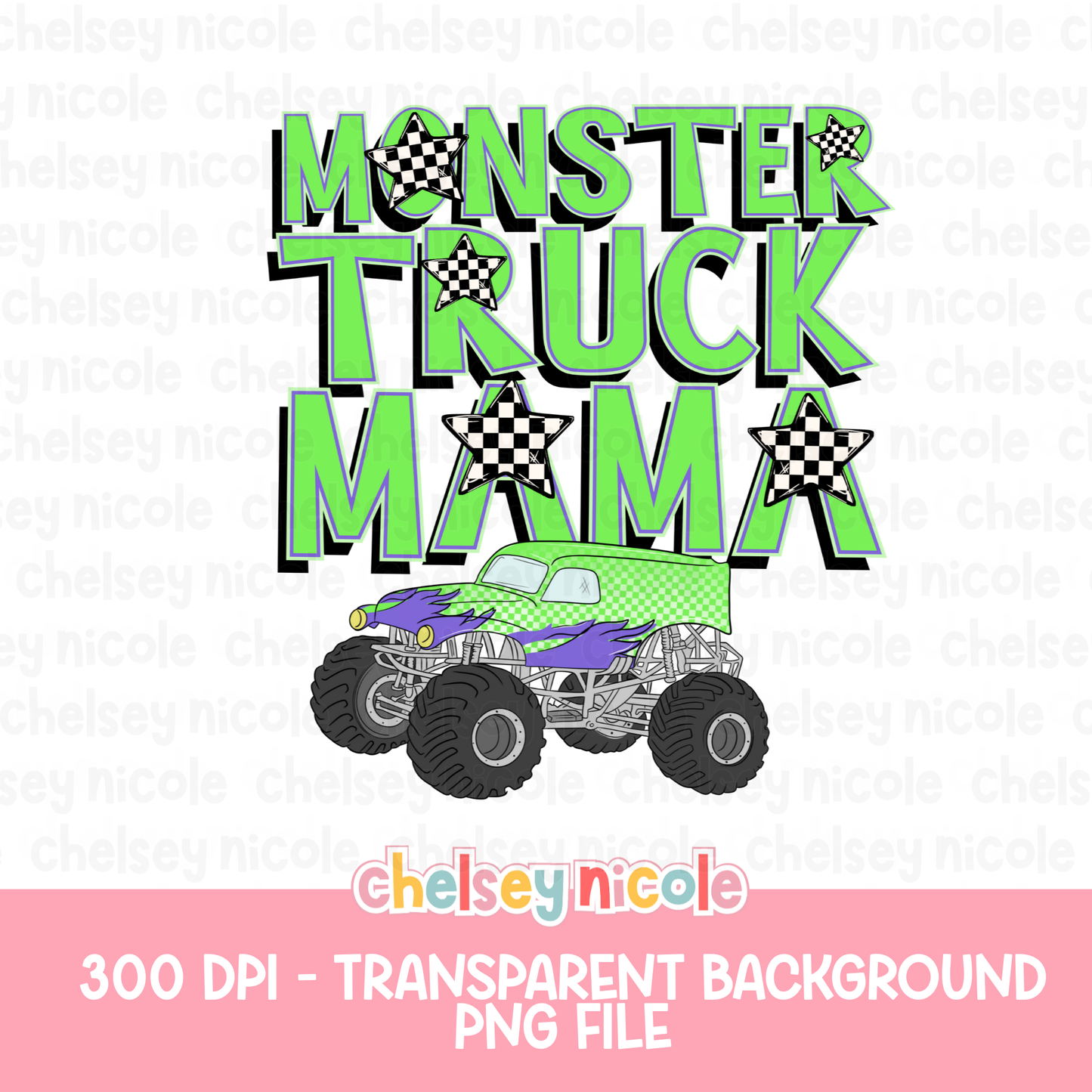 Monster Truck Mama PNG | Monster Truck Mama Design | Cute Monster Truck PNG | Design for sublimation and DTF