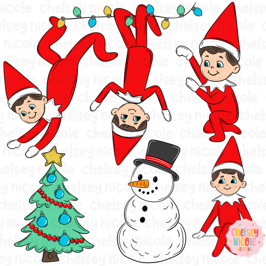 Elf Christmas Clipart Set | Silly Elf Clipart Set | Commercial use Clipart Set