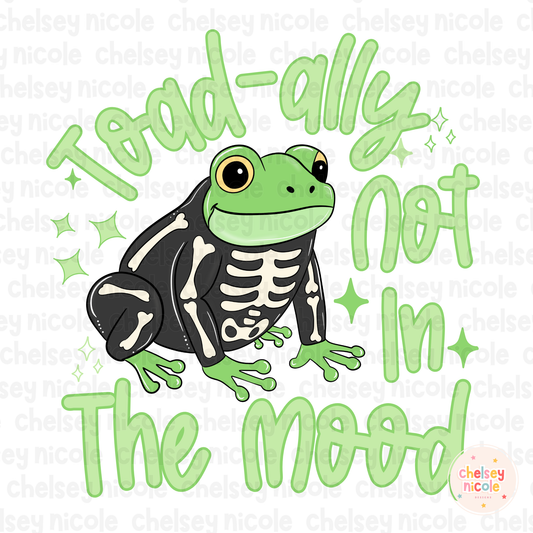 Toad-ally not in the mood PNG | Skeleton frog | Frog Skeleton PNG | Funny Frog PNG (2 colors)