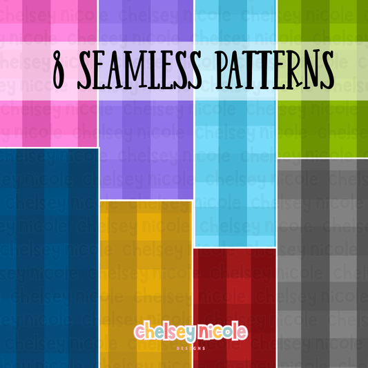Monotone Checker Seamless Patterns (Set of 8) Commercial Use Allowed - Commercial Use Seamless Patterns - Simple Seamless Patterns