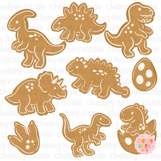 Dino Cookies Clipart Set- Commercial Use Allowed