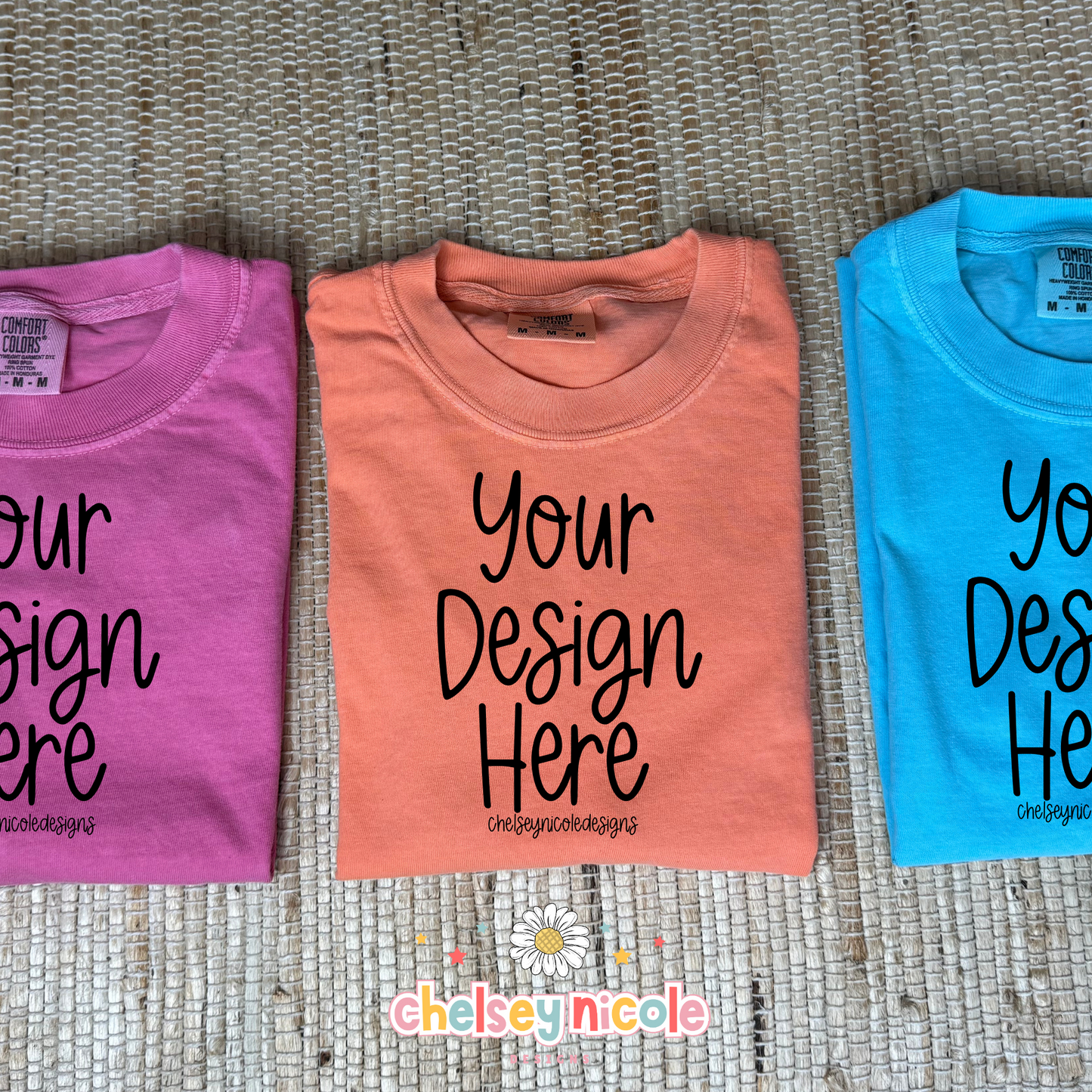 Bright Summer Mock Up - Crunchberry, Lagoon & Melon Comfort Colors