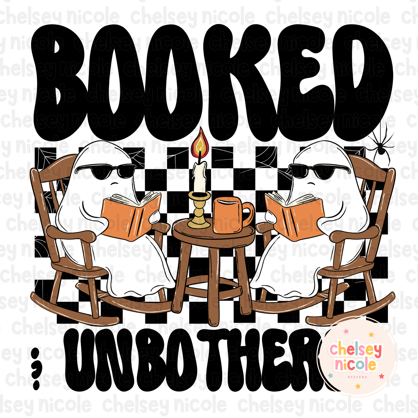 Booked and Unbothered Ghost PNG | Bookish Ghost PNG | Halloween Funny Book PNG