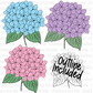 Hydrangea Clip Art Bundle - Floral Clip art - Commercial Use Clipart