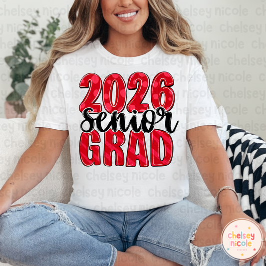 2026 Grad PNG | Fun Graduation PNG | Red Graduation Design