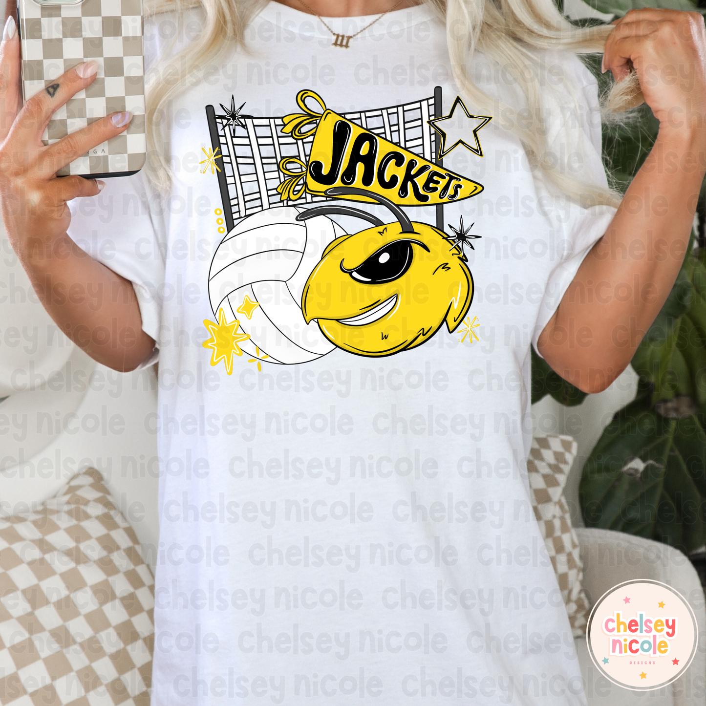 Jackets Volleyball PNG |Jacket Mascot PNG | Hand Drawn Volleyball Digital Design
