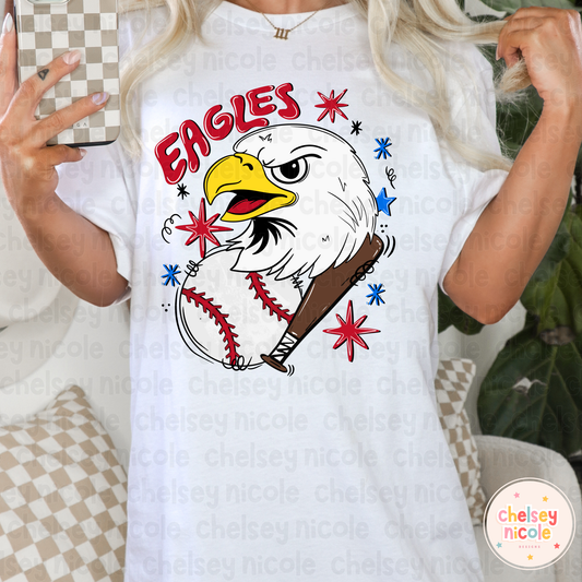 Eagles Baseball PNG | Eagle Mascot PNG | Hand Drawn Baseball Digital Design