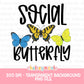 Blue and Yellow Social Butterfly PNG