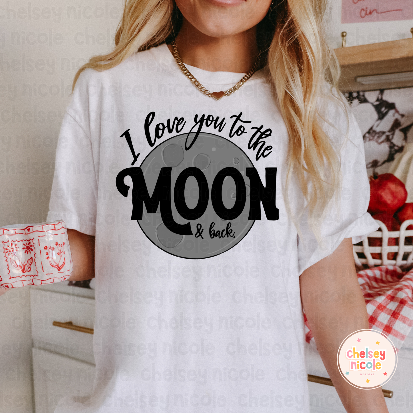 I love you to the moon and back PNG | Cute Moon PNG | Simple PNG | Design for sublimation and DTF