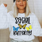 Blue and Yellow Social Butterfly PNG