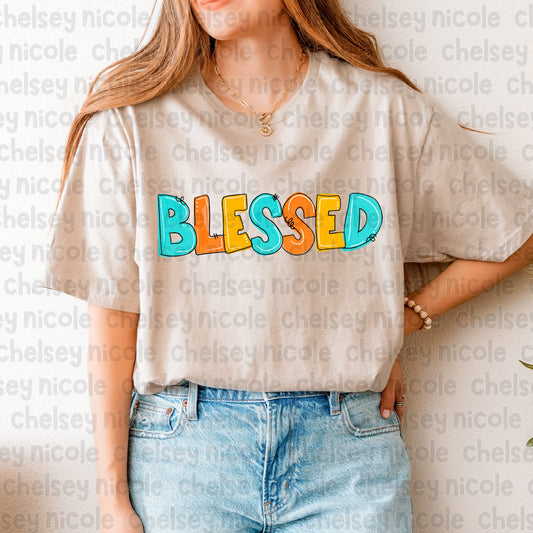 Handlettered Blessed PNG - Blessed PNG - Fall Thanksgiving Blessed PNG