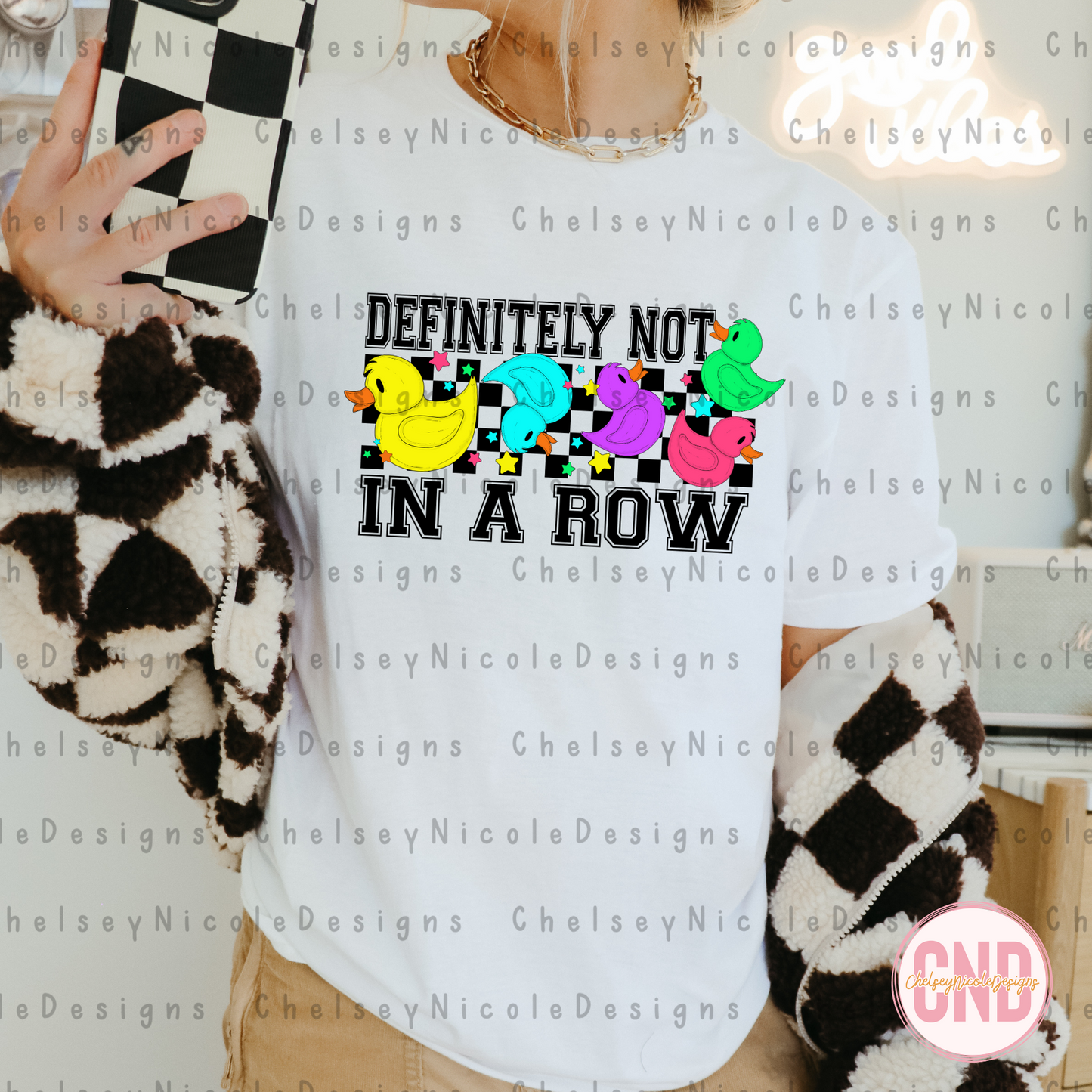 Not All In A Row Neon Rubber Duck PNG - Bright Sarcastic Rubber Duck PNG - PNG file for sublimation, DTF &more