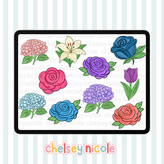 Painted Floral Clipart - Commercial Use Allowed