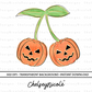 Glitter Pumpkin Cherries PNG | Pumpkin Glitter Cherry Digital Design | Preppy Glitter Pumpkin Design