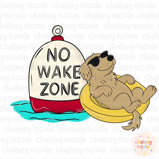 No Wake Zone - Dog Float PNG | Dog Lake PNG | Cute Lake Kids PNG (Yellow)