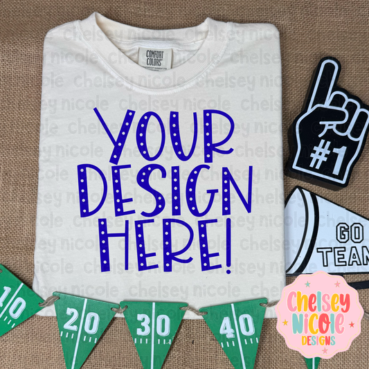 Ivory Game Day Mockup - Football Ivory Comfort Colors Mockup - Ivory Tshirt Mockup For Football