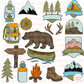 Adventure Camping Bundle - Outdoors Muted Clip Art - Men Clip Art - Nature Clip Art