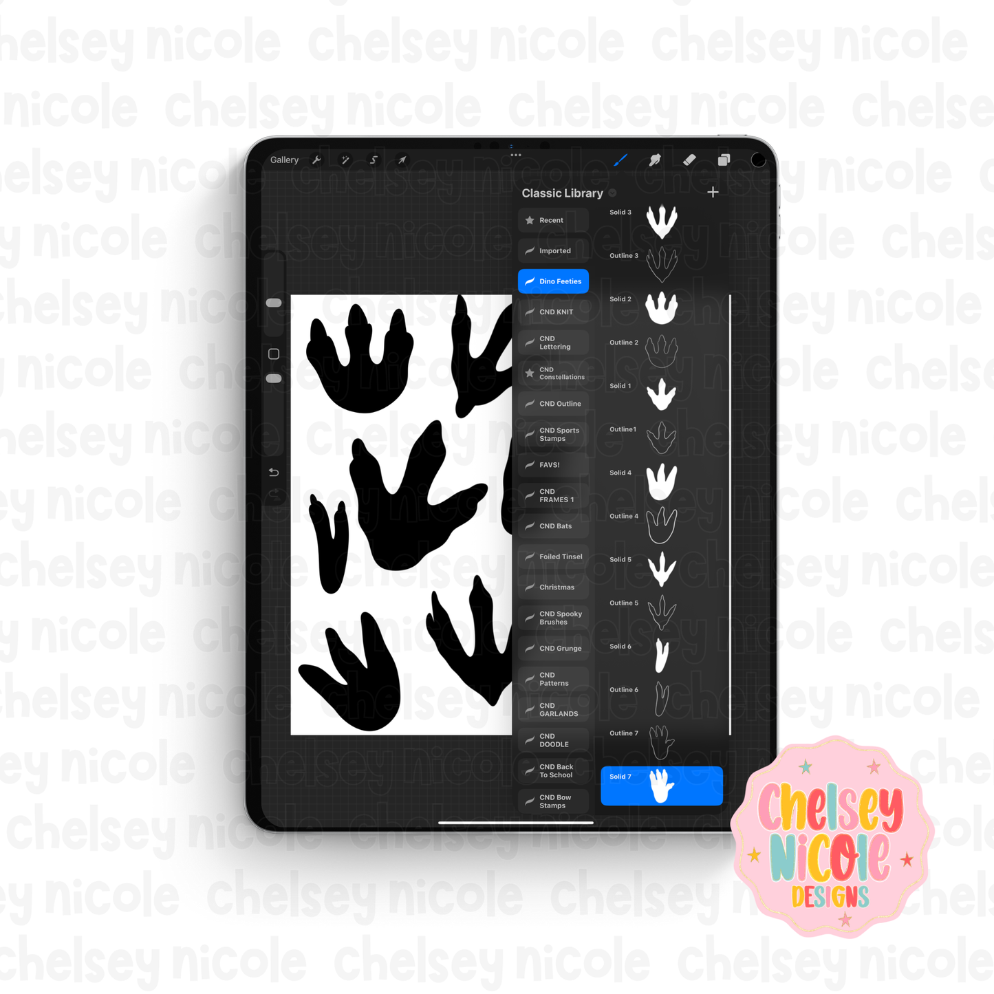 Dino Feeties Brush Stamps