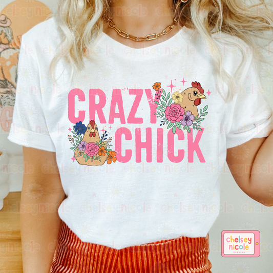 Crazy Chick PNG - Floral Chicken PNG - Funny Chicken Design - Funny Chicken PNG