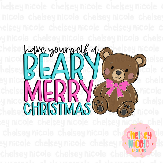 Have Yourself A Berry Merry Christmas PNG | Bear Christmas PNG | Beary Merry | Cute Christmas PNG | Design for sublimation and DTF (Copy)