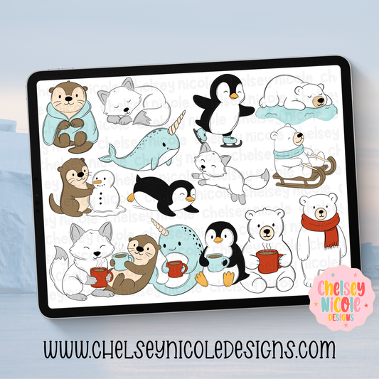Artic Adventures Clipart Set - Commercial Use Allowed
