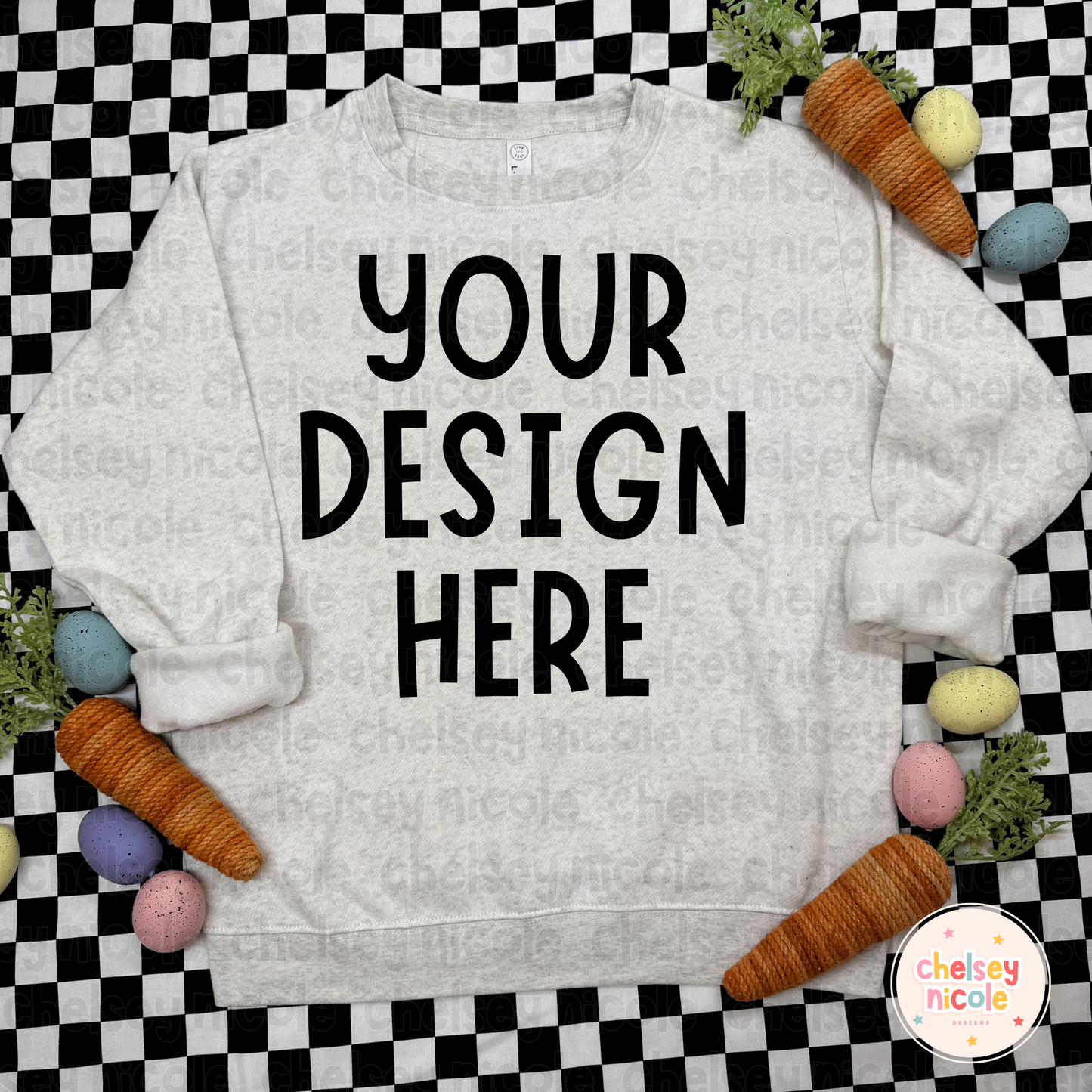 Cream Easter Egg Mockup - Cream Easter Egg Rabbit Skins Sweater - Easter Sweatshirt Mockup - Mockup for Digital Designs (Copy)