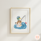 Fishing Mallard Watercolor Print