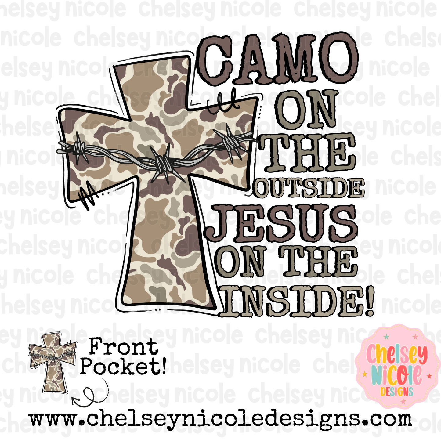 Camo On The Outside, Jesus On The Inside PNG - PNG for DTF or sublimation - Digital Designs - Trending Digital design