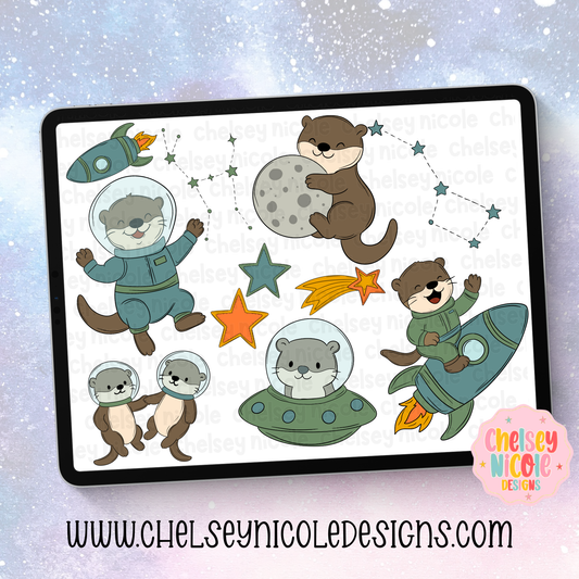Otter Space Clipart Set - Commercial Use Allowed
