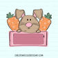 Easter Name Plate PNG - Hand Drawn Easter PNG - Girls Easter Name Plate - Pink