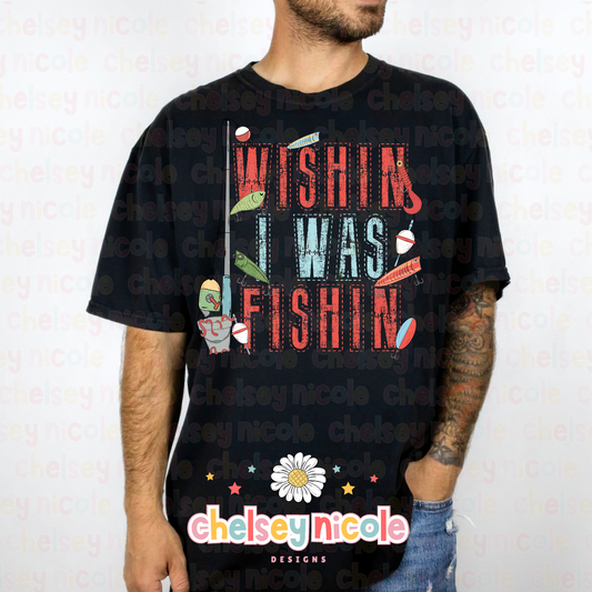 Wishin' I was Fishin PNG - Blue/Red Fishing PNG - Boys Fishing PNG
