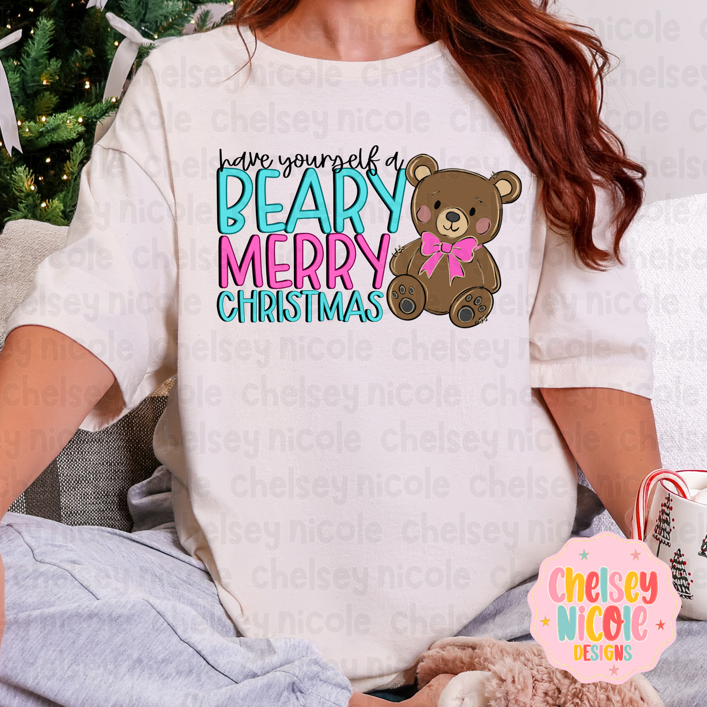 Have Yourself A Berry Merry Christmas PNG | Bear Christmas PNG | Beary Merry | Cute Christmas PNG | Design for sublimation and DTF (Copy)
