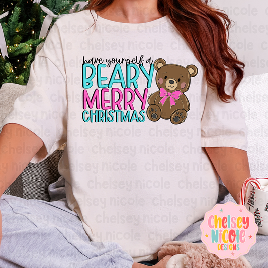 Have Yourself A Berry Merry Christmas PNG | Bear Christmas PNG | Beary Merry | Cute Christmas PNG | Design for sublimation and DTF (Copy)