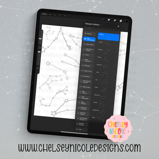 Constellations Procreate Stamp Brush - Commercial use allowed