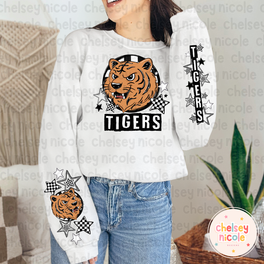 Tigers Mascot PNG | Hand Drawn School Spirit Design | Tigers School Spirit Mascot | Design for sublimation and DTF