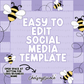Spring Bee Social Media Graphic - Editable Canva Template Included