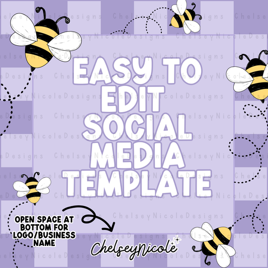 Spring Bee Social Media Graphic - Editable Canva Template Included