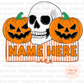 Orange Halloween Name Plate | Pumpkin Skull Name Plate | Halloween Name Plates