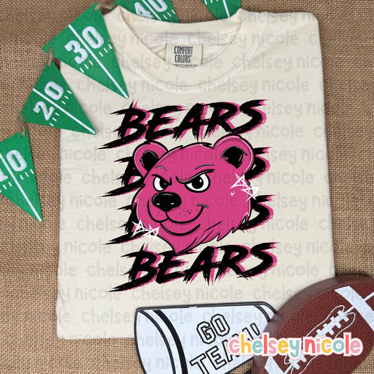 Pink Grunge Football Mascot PNG (Different Teams Available)
