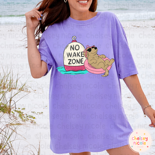No Wake Zone - Dog Float PNG | Dog Lake PNG | Cute Lake Kids PNG (Pink)