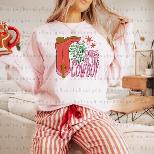 Dibs on The Cowboy PNG - Mistle Toe Cowboy PNG - Western Christmas PNG