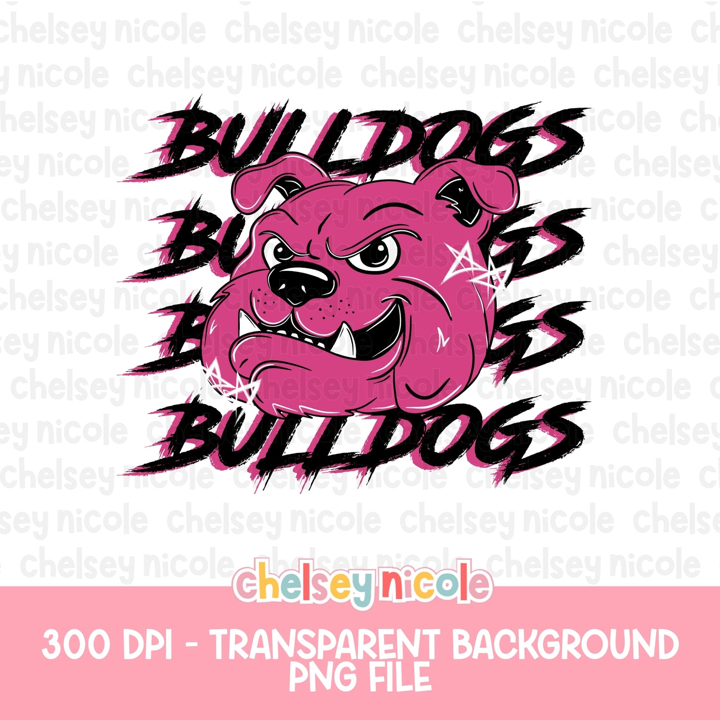 Pink Grunge Football Mascot PNG (Different Teams Available)