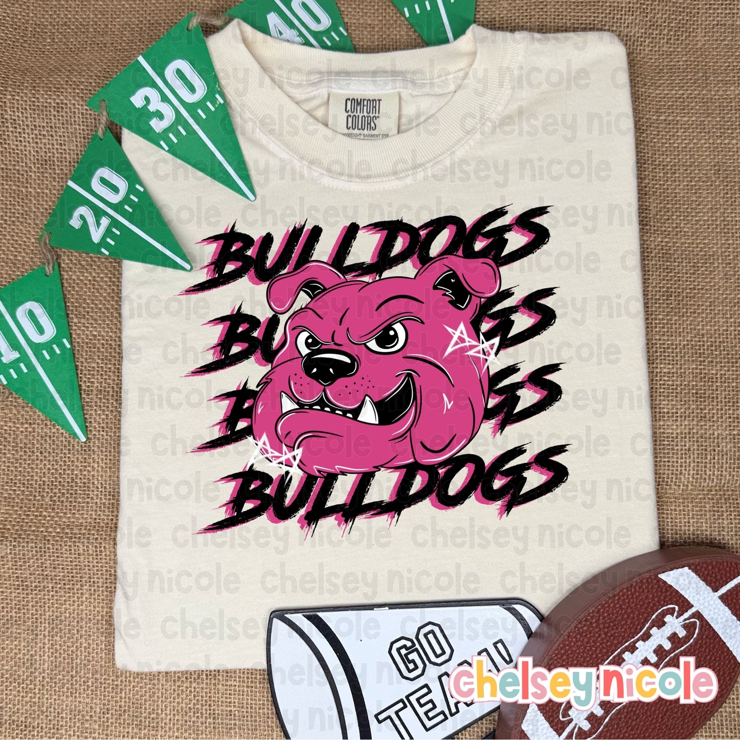 Pink Grunge Football Mascot PNG (Different Teams Available)