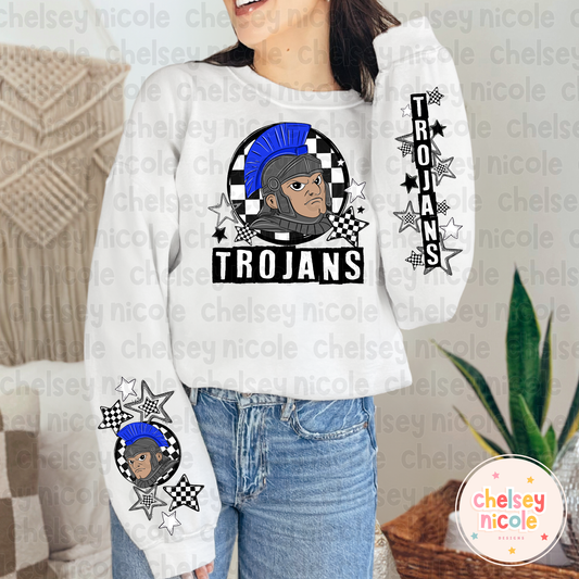 Trojans Mascot PNG | Hand Drawn School Spirit Design | Trojans School Spirit Mascot | Design for sublimation and DTF