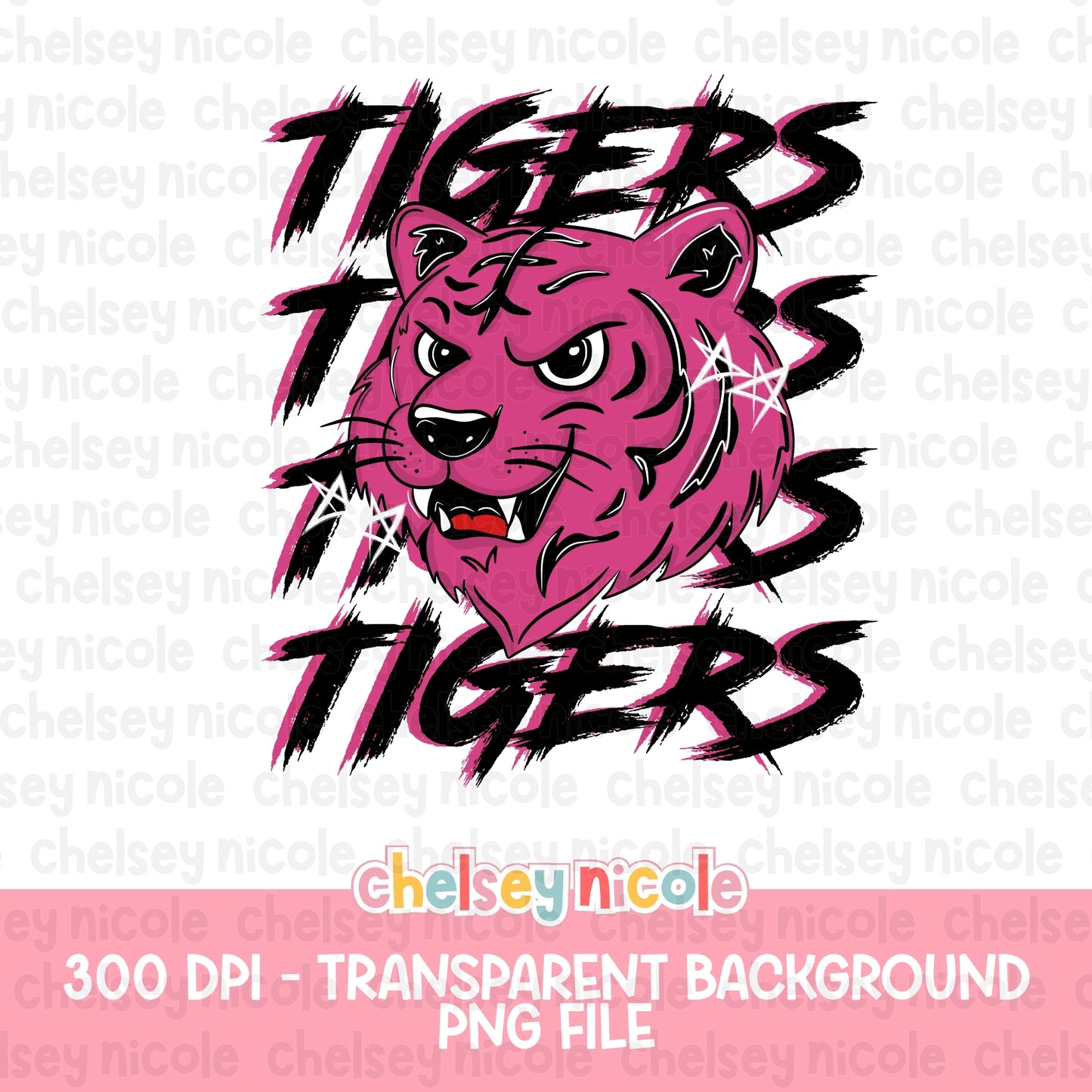 Pink Grunge Football Mascot PNG (Different Teams Available)