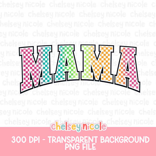 Checker Rainbow Mama PNG | Cute Checker Varsity PNG | Mama Checker PNG