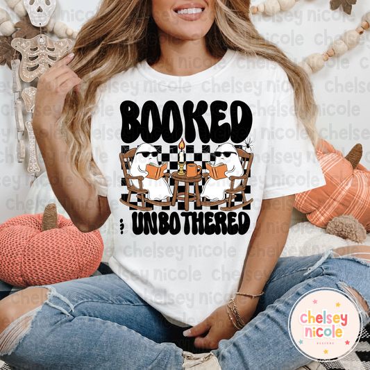 Booked and Unbothered Ghost PNG | Bookish Ghost PNG | Halloween Funny Book PNG